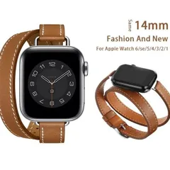 レザー 革 二重巻き Apple Watch アップルウォッチバンド 全Series 対応 交換 バンド ベルト 49mm 45mm 44mm 42mm 41mm 40mm 38mm 時計バンド 腕時計ストラップ 誕生日 select ギフト プレゼント