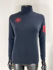 【USED】PEARLY GATES パーリーゲイツ アクリル ストレッチ ハイネック 長袖 シャツ ブラック 黒 レディース 1 M ゴルフウェア