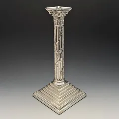 1889年 英国アンティーク シルバープレート製 大型燭台 キャンドルスタンド