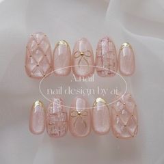 リボン×キルティングのマグネイル⋆*