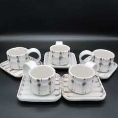 ★陶器 美濃焼 清山窯 作家作品 志野 特製 コーヒーセット 5個【貫入】