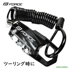 自転車 ワイヤー錠  FORCE ミニロック コイルワイヤー　180ｃｍ ブラック（ヤ）さ