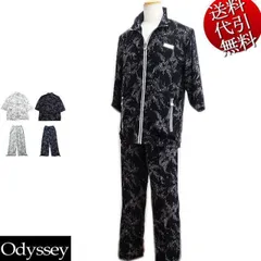 2021年夏物新作【ビッグ有】Odyssey/オデッセイ【送料無料】風車柄 総裏メッシュ ZIPUP 七分袖長パンツ上下セットアップスーツ SETUP 白/黒 M/L/LL/3L(4Lまで対応)【smtb-k】【ky】父の日【YDKG-k】323291