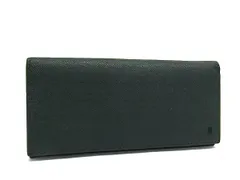 ■美品■ LANVIN ランバン レザー 二つ折り 長財布 ウォレット 札入れ 小銭入れ メンズ レディース ダークグリーン系 DI2129