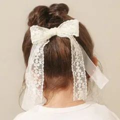 ☆ ホワイト ☆ RORA ローラ エレノア ヘアゴム RORA ヘアゴム ローラ エレノア 髪ゴム ヘアアクセサリー 髪飾り キッズ 子供 子ども こども 女の子 女子 リボン レース 大きい 大きめ おしゃれ かわいい フォーマル 入園式 卒園式
