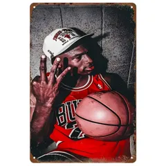 【802】新品 レトロ アルミ看板 ★ Michael Jordan ★ マイケルジョーダン MJ 23 NBA バスケットボール 神様 エアジョーダン シカゴブルズ マイアミヒート アメリカン雑貨 ガレージ フェンス ヴィンテージ プレート ブリキ看板