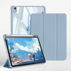 【新着商品】(第7/6世代 2025/2024) iPad Air 5世代/4世代 Air ケース 10.9 インチ ケース 透明 クリア ハードバックカバー アクリル iPad Pencil収納可能 ワイヤレス充電対応 三つ折スタンド M3/M2 オートスリ
