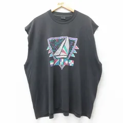XL/古着 フルーツオブザルーム ノースリーブ ビンテージ Tシャツ メンズ 90s ヨット 大きいサイズ クルーネック 黒 ブラック spe 25jul10 