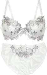 Laulea Akoakoa(ラウレアアコアコア) レディース ブラジャー ショーツ 勝負 下着 上下 セット 女性 脇肉 脇高 セクシー(ホワイト,  D70)