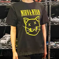 【土日も発送】猫Tシャツ ネコＴシャツ NIRVANA ニルヴァーニャン 動物 おもしろ パロディ ニルバーナ ニルヴァーナ  ロックTシャツ バンドTシャツ