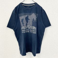 古着 used　MOUNTAINRIDERS　半袖プリントTシャツ　EVERY WHERE　クルーネック　ネイビー　Lサイズ