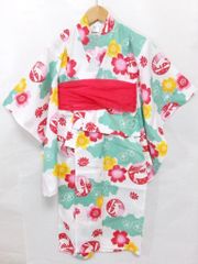 浴衣　120cm　女の子　夏祭り　花火大会　帯付き　送料込み　477649