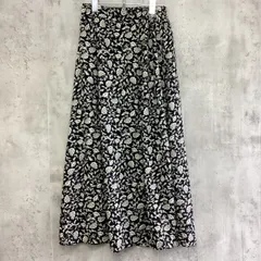YECCA VECCA イェッカヴェッカ　ロングフレアスカート　レディース　黒×白×花柄　Fサイズ