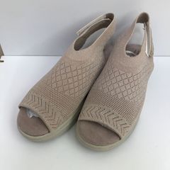 Purari & Relax　お散歩美人素足感覚で履ける エアソールニットサンダル　ピンクベージュ　L