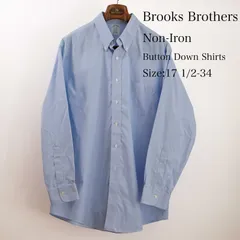 【17 1/2-34】Brooks Brothers ブルックスブラザーズ ボタンダウンシャツ  ブルー ハウンドトゥース Classic Fit ノンアイロン スーピマコットン
