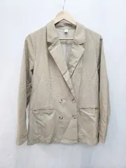 ◇ callautia カラウティア シンプル 薄手 ダブルボタン 長袖 ジャケット サイズL ベージュ レディース P  【1405230016200】