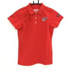 【美品】マスターバニー 半袖ポロシャツ レッド ロゴ レディース 0(S) ゴルフウェア MASTER BUNNY EDITION