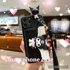 送料無料　クロミちゃんポーチ風ショルダーケース 可愛い　おしゃれ　iPhone17 iPhone 16e iPhone 16 iPhone 15 iPhone 14 iphone13 iPhone 16promax iPhone 16pro
