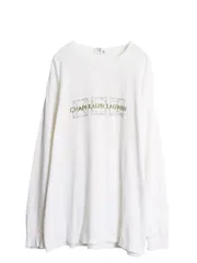 【お得なクーポン配布中!】 90s USA製 チャップス ラルフローレン プリント 長袖 Tシャツ メンズ L / オールド ポロ ロンT グラフィック ロングスリーブ カットソー 白