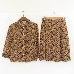 ポールスチュアート ロングワンピース 定価6万 総柄刺繍 花柄 茶色 L. Paul Stuart / ポール・スチュアート （レディース） ワンピース