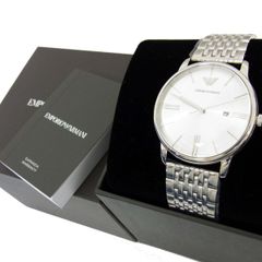 新品 定価37,400円◇EMPORIO ARMANI AR11599 ステンレススチールウォッチ アナログ エンポリオアルマーニ メンズ 腕時計 取説 ケース 箱付