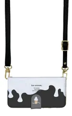 iPhone14 ケース 手帳型 アイフォン14 スマホケース スマホショルダー レザー ストラップ ソフトクリーム アイスクリーム かわいい 調節可能 130cm  カラー08