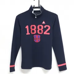 【超美品】ルコック 長袖ハイネックシャツ ネイビー×ピンク ハーフジップ 袖口ライン レディース L ゴルフウェア le coq sportif