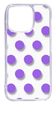 【新品未使用】iPhone15 Pro アイフォン15プロ クリア ハードケース ドット柄 水玉 (パープル) スマホケース カバー cl-ip15pro-dotsmall-08
