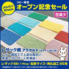 ⑪　名刺サイズぐらい　角丸加工済み　65枚（各色５枚）13色　レザック66（175kg）