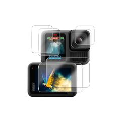 【2+2+2枚セット】 対応 Gopro Hero 13 Black 保護フィルム ガラスフィルム 4枚 + レンズ保護フィルム 2枚 【 硬度9H 日本旭硝子製 】 対応 Gopro Hero 13 フィルム 液晶保護フィルム 強化ガラス キズ防止 耐衝