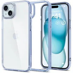 Spigen iPhone 15 ケース クリア 耐衝撃 黄変なし 米軍MIL規格取得 ストラップホール 透明 TPU バンパーケース 2重構造 レンズ保護 擦り傷防止 ワイヤレス充電対応 ウルトラ・ハイブリッド ACS06800 (スカイ・クリスタル)
