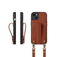 【人気商品】落下防止 耐衝撃 本革 ショルダーストラップ ギフトボックス付き ケース COPG iPhone13 コグレ キャラメル【Caramel】 COGURE