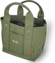 SperoSpera トートバッグ レディース 小さめ 大容量 キャンバス ミニトートバッグ 《トレンド感溢れる大人の女性にぴったり》仕切り付き マザーズバッグ 自立 ランチバッグ ハンドバッグ 通勤 《ICカードポケット付きで便利》( カーキ)