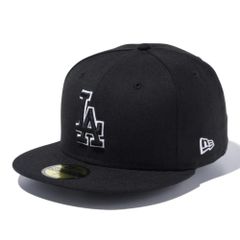 ニューエラ 59FIFTY ロサンゼルス・ドジャース ブラック ブラック ホワイトアウトライン 1個 New Era 5950 LOSDOD BLK BLK SWHT 25J 1pc