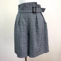 JILL by ジルスチュアート ベルト付キュロット風チェック柄ハーフパンツ S