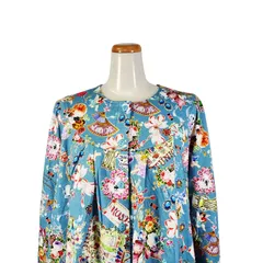 再入荷しました　鴨居羊子パジャマ　新品未使用‼️TUNIC　秋物長袖　ヨーク全開パジャマ　40接結リースエンジェル　26412　ブルー色