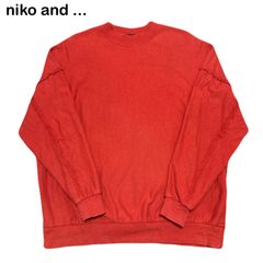 niko and... ニコアンド ほつれ加工 ダメージ加工 シンプル 単色 オーバーサイズ ヘビーウェイト トレーナー スウェット サイズ③