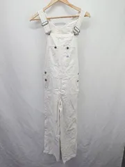 ◇ Θ Lee リー コットン100％ ノースリーブ ルーズフィットデニムオーバーオール サイズS アイボリー系 レディース E  【1507080005981】