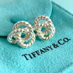 美品✳︎ティファニー ピアス ツイストロープ ノット 刻印750 K18 シルバー 美品✳︎ティファニー ピアス ツイストロープ ノット 刻印750 K18