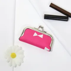 【rib.P】がま口印鑑ケース マルチミニケース 北欧柄 ピンクリボン 受注生産 14日以内に発送
