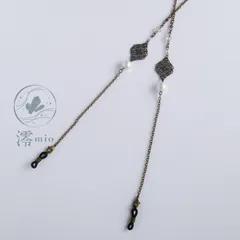 3way メガネチェーン･マスクホルダー アンティーク調 コットンパール 眼鏡 老眼鏡 マスク 紛失防止 読書 新聞 勉強 PC作業 おしゃれ 母の日 ギフト プレゼント 上品 エレガント