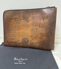 Berluti ベルルッティ クラッチバッグ セカンドバッグ カリグラフィ レザー ブラウン