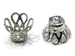 『10個』 ビーズキャップ 8mm 深花型 座金 花座 シルバー ハンドメイド アクセサリーパーツ 銀色 アクセサリー パーツ