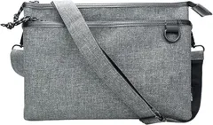 FeasibleSite ショルダーバッグ 斜め掛け サコッシュ ポシェット 薄型 ショッピング 旅行 レジャー タウンユース(グレー)
