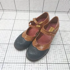 ◇ Θ あしながおじさん 撥水加工 ダブルストラップパンプス サイズ23.5cm ブラウン系 レディース E  【1508260028585】