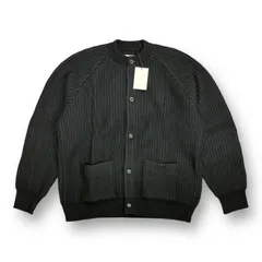 定価50600円 新品 stein THICK WALE RIB CREW NECK CARDIGAN リブクルーネックカーディガン セーター シュタイン st.457 S ブラック 51231Aのサムネイル