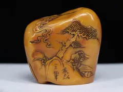 中国古美術 名家倉石銘 寿山芙蓉石彫 置物 共箱 極細工 古擺件 骨董品 時代物 中国古美術 名家倉石銘 寿山芙蓉石彫 置物 共箱 極細工 古擺件