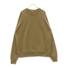 DIESEL (ディーゼル) S-ROB-DOVAL-PJ Dロゴワッペン クルーネックスウェットシャツ トレーナー A03785 カーキ