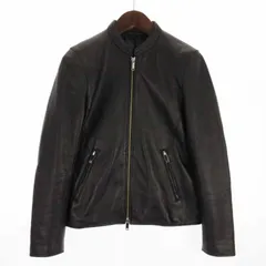 ステュディオス STUDIOUS シングル ライダース ジャケット ノーカラー ラムレザー 本革 109250002 黒 ブラック 1 アウター ■GY18のサムネイル