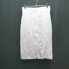 ◇ Apuweiser-riche ウエストゴム 厚手 フェイクボタン ロング丈 タイト スカート サイズ2 グレー レディース E  【1310050030100】